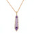 14K Rose Gold Amethyst and Diamond Drop Pendant