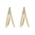 14K Yellow Gold and Diamond Split V Style Hoop Earrings