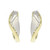 14K White and Yellow Gold and Channel Set Diamond Huggie Style Earrings