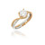 18K White and Rose Gold Twist Engagement Ring