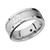 Cobalt Chrome 7mm Wedding Ring with Meteorite Inlay Center and Diamond Accents