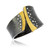 18K Yellow Gold and Oxidized Silver Cuff Bracelet With Diamond Accents