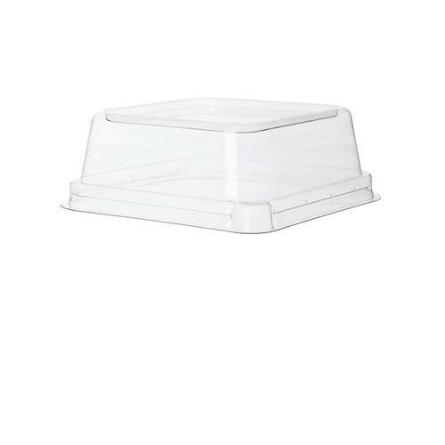 5in WorldView™ PLA Lid for Square Containers, Clear