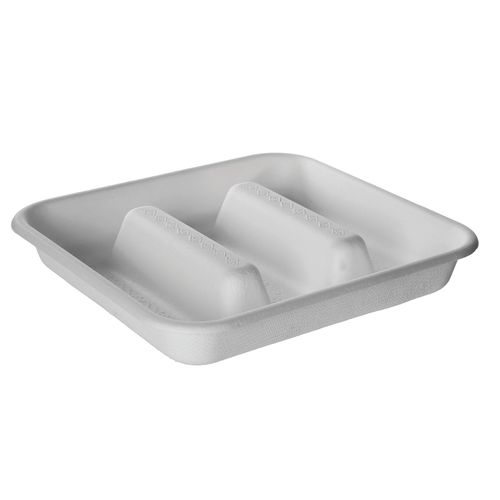 7in WorldView™ 3-Compt Square Taco Container | Vanguard