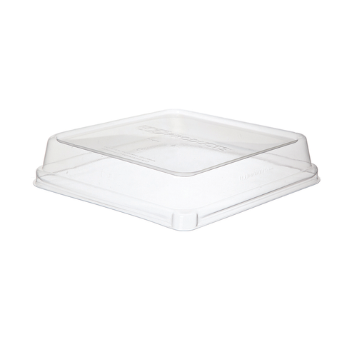 8in WorldView™ RPET Lid for Square Containers, Clear