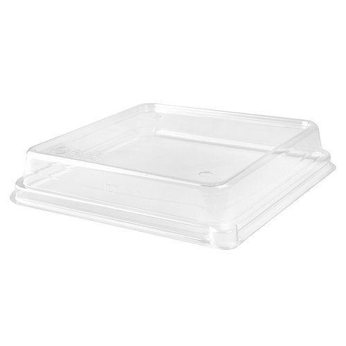 9in WorldView™ RPET Lid for Square Containers, Clear