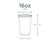 Cold Cup - RPET 100% - 470ml (16oz) Ø 95mm