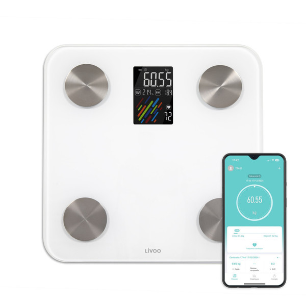 Pametna tehtnica z merjenjem telesne sestave LCD zaslon