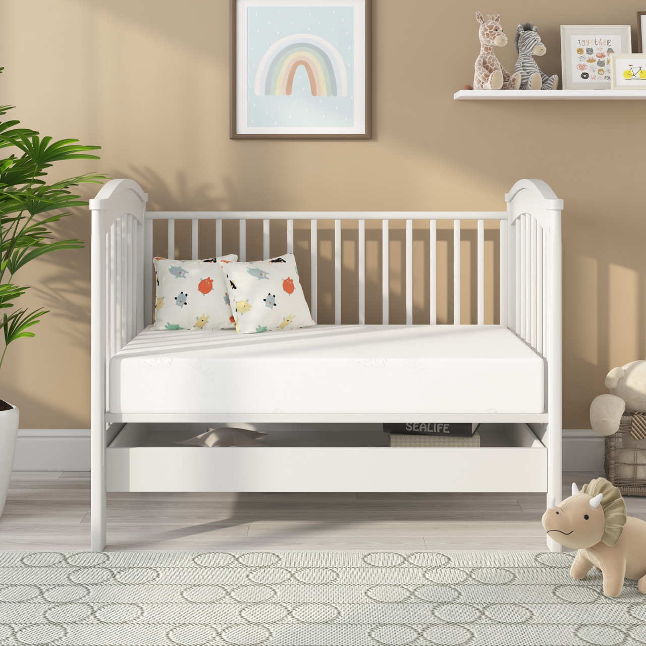 Natural Cotton Crib Mattress  Hybrid Crib & Toddler Mattress