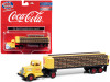 White WC22 Truck Tractor with Bottle Trailer Yellow "Coca-Cola" 1/87 (HO) Scale Model by Classic Metal Works