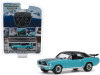 1967 Ford Mustang Coupe Winter Park Turquoise with Black Stripes and Black Top and a Pair of Skis "Ski Country Special" "Hobby Exclusive" 1/64 Diecast Model Car by Greenlight