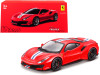 Ferrari 488 Pista Red with White and Blue Stripes with Black Wheels "Ferrari Signature Series" 1/43 Diecast Model Car by Bburago