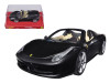 Ferrari 458 Italia Spider Matt Black 1/24 Diecast Car Model by Hotwheels