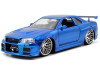 1/24 Jada Brian's Nissan GTR Skyline R34 Blue "Fast & Furious" Movie Diecast Model Car