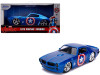 1972 Pontiac Firebird Blue Metallic "Captain America" "Avengers" "Marvel" Series 1/32 Diecast Model Car by Jada