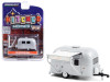 1961 Airstream Bambi Travel Trailer Silver with "Peace and Love" Awning "Hitched Homes" Series 9 1/64 Diecast Model by Greenlight