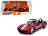 1965 Shelby Cobra 427 S/C Candy Red with White Stripes "Snake Bite" "Bigtime Muscle" Series 1/24 Diecast Model Car by Jada