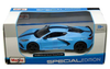 1/24 2020 Chevrolet Corvette Stingray Coupe Z51 Blue with Black Stripes Diecast Car Model