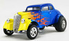 1/18 ACME 1933 Flamed Gasser Blue with Flames Diecast Car Model