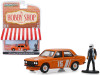 1970 Datsun 510 4-Door Sedan #15 Orange with Race Car Driver Figurine "The Hobby Shop" Series 7 1/64 Diecast Model Car by Greenlight