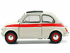 1960 Fiat 500 L Nuova Sport Cream with Red Stripes 1/18 Diecast Model Car by Solido