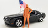 1/18 2010 Dodge Challenger SRT8 Cars & Freedom Edition with Flag & George Washington Figure Diecast Car Model Limited