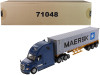 Freightliner New Cascadia Blue with Skeleton Trailer and 40' Dry Goods Sea Container "MAERSK" "Transport Series" 1/50 Diecast Model by Diecast Masters