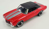 1/18 1970 Chevrolet Chevy Chevelle SS Restomod (Bright Red with Gunmetal Grey Stripes) Diecast Car Model Limited