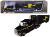 Peterbilt Model 579 with 72" Mid-Roof Sleeper Cab and 53' Utility Roll Tarp Spread-Axle Trailer "TanTara Transportation Corp." Black 1/64 Diecast Model by DCP/First Gear