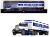 Peterbilt 351 Day Cab with 40' Vintage Trailer "Burgermeister" Blue and White 25th in a "Fallen Flags Series" 1/64 Diecast Model by First Gear
