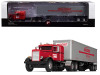 Peterbilt 351 36" Sleeper Cab with 40' Vintage Trailer "West Coast Fast Freight" Red and Gray 24th in a "Fallen Flags Series" 1/64 Diecast Model by First Gear