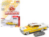 1957 Lincoln Premiere Saturn Gold Yellow and White "Marvin Gardens" with Game Token "Monopoly 85th Anniversary" "Pop Culture" Series 1/64 Diecast Model Car by Johnny Lightning