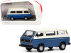 Volkswagen T3 Bus Dark Blue and White 1/64 Diecast Model by Schuco