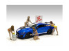 "Bikini Car Wash Girls" 4 piece Figurine Set for 1/24 Scale Models by American Diorama