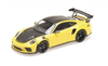 2019 Porsche 911 GT3RS (991.2) Weissach Package Yellow with Carbon Hood and Top with Platinum Magnesium Wheels Limited Edition to 300 pieces Worldwide 1/18 Diecast Model Car by Minichamps