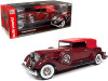 1934 Packard V12 Victoria Burgundy with Red Soft Top and Red Interior 1/18 Diecast Model Car by Autoworld