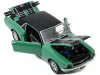 1967 Ford Mustang Coupe Loveland Green Metallic with Black Stripes and Black Top and a Pair of Skis "Ski Country Special" 1/18 Diecast Model Car by Greenlight 1967 Ford Mustang Coupe Loveland Green Metallic with Black Stripes and Black Top and a Pair of Skis "Ski Country Special" 1/18 Diecast Model Car by Greenlight