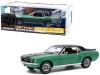 1967 Ford Mustang Coupe Loveland Green Metallic with Black Stripes and Black Top and a Pair of Skis "Ski Country Special" 1/18 Diecast Model Car by Greenlight