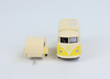 Volkswagen T1 Camper Bus with Travel Trailer Yellow and Cream 1/64 Diecast Models by Schuco