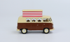 Volkswagen T1 Camper Bus with Pop-Top Roof Brown and Cream 1/64 Diecast Model by Schuco