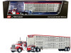 Kenworth W900A Day Cab with Wilson Silver Star Livestock Tandem-Axle Trailer "Koppes Truck Line" Red and White 1/64 Diecast Model by DCP/First Gear