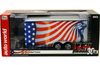 1/18 Auto World Four Wheel Enclosed Trailer Stars & Stripes American Flag Design Diecast Model