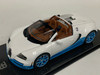 1/18 MR Collection Bugatti Veyron Vitesse White and Light Blue with Carbon Fiber Base Resin Car Model Limited