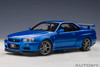 1/18 AUTOart Nissan Skyline GT-R GTR R34 V-Spec II (Bayside Blue) Car Model