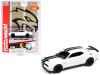 2019 Dodge Challenger SRT Hellcat White with Black Stripes Limited Edition to 3000 pieces Worldwide 1/64 Diecast Model Car by Autoworld