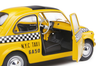 1/18 Soldio 1965 Fiat 500 Taxi NYC (Yellow) Diecast Car Model