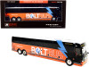 Prevost X3-45 Coach Bus "Bolt for a Buck" Orange and White "Bolt Bus" 1/87 (HO) Diecast Model by Iconic Replicas