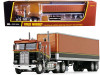 Kenworth K100 COE Flattop Cab with 40" Vintage Dry Goods Trailer "Gold Nugget" Gold and Black 1/64 Diecast Model by DCP/First Gear