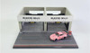 1/64 Tarmac Works RWB Rauh-Welt Theme Racing Pit Garage Diorama with 1/64 Porsche 911 993 RWB Hooters Car Model