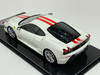 1/18 Looksmart Ferrari F430 Scuderia Avus White Red Stripe Silver Wheels Resin Car Model